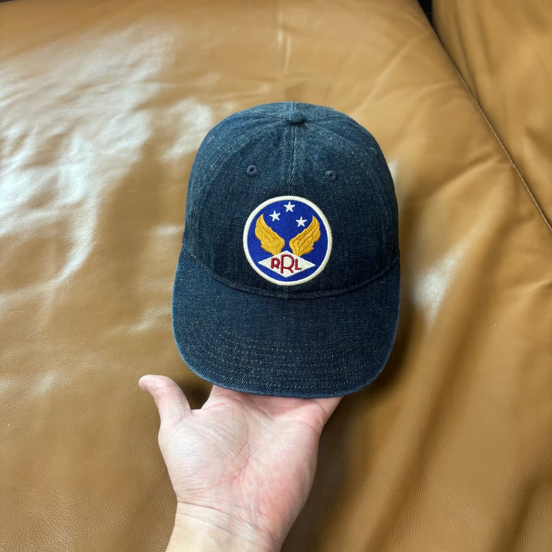 RRL 더블알엘 랄프로렌 폴로 윙로고 6패널 볼캡 모자 데님 상품이미지2