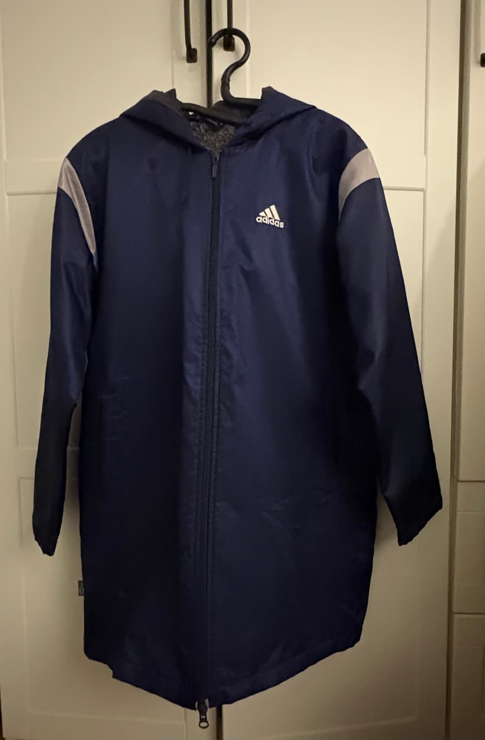 아디다스 ( man - s ) 폴리 빅로고 배색 후드집업 셰르파 점퍼  상품이미지3