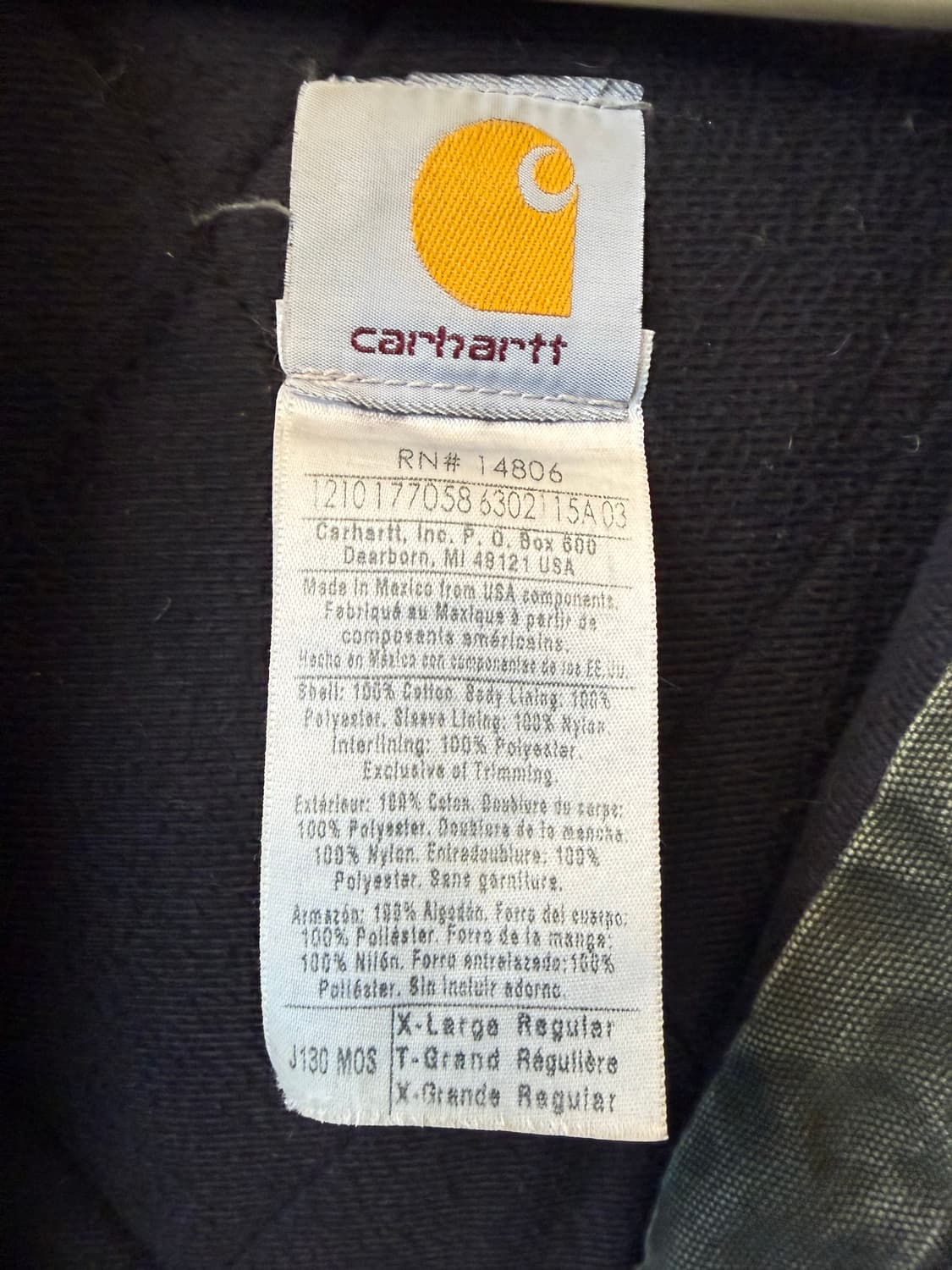 칼하트 액티브 자켓 J130 MOS 모스 그린 후드 XL 상품이미지3