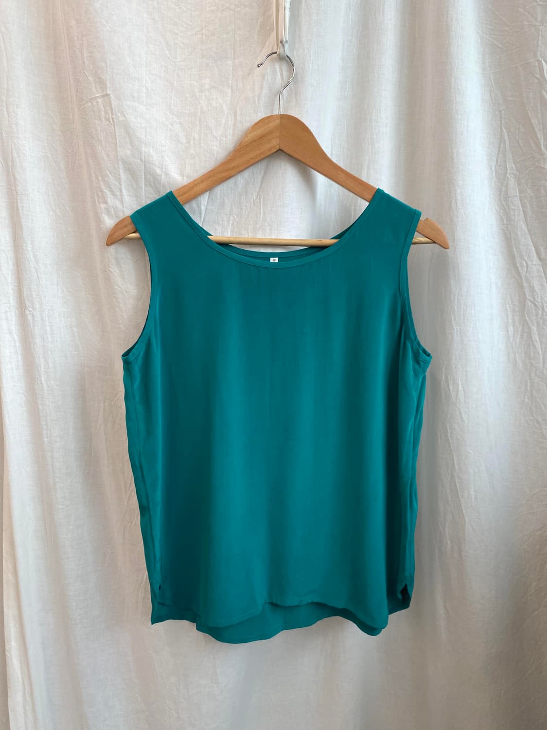 청록빛 실크 슬리브리스탑(M) 상품이미지2