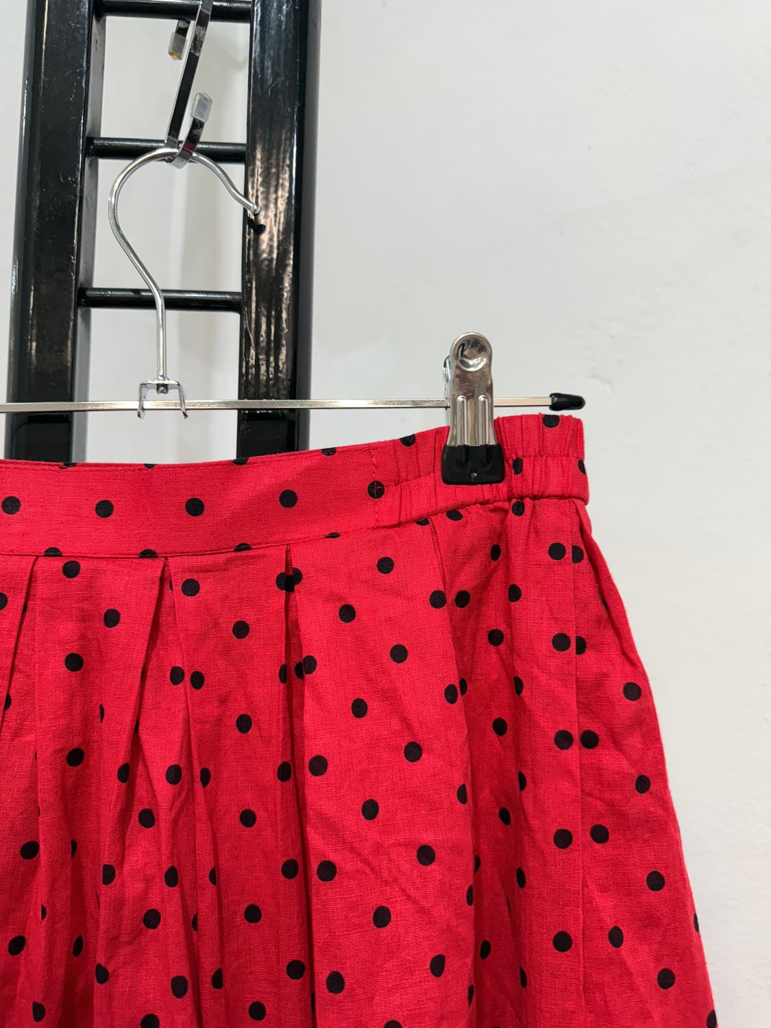 일본빈티지 빨간도트 땡땡이 레드치마 레드스커트 미디치마 3524 상품이미지5