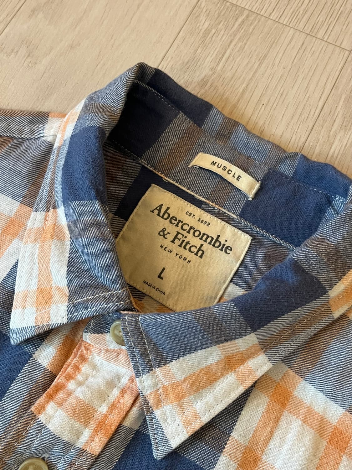 아베크롬비 체크 셔츠 L / 머슬핏 / 상태 좋음 상품이미지2