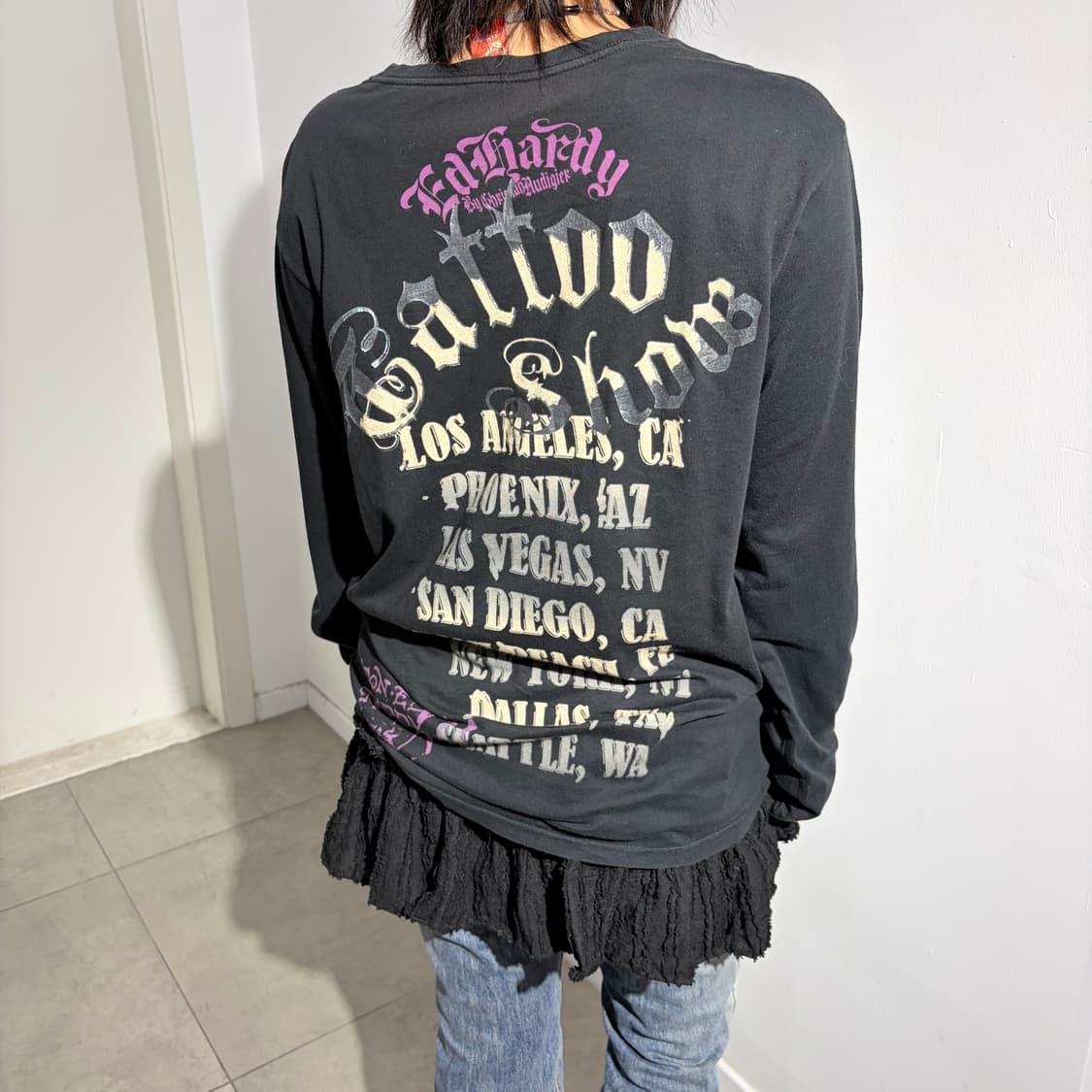에드하디 y2k 프린팅 긴팔 티셔츠 상품이미지3