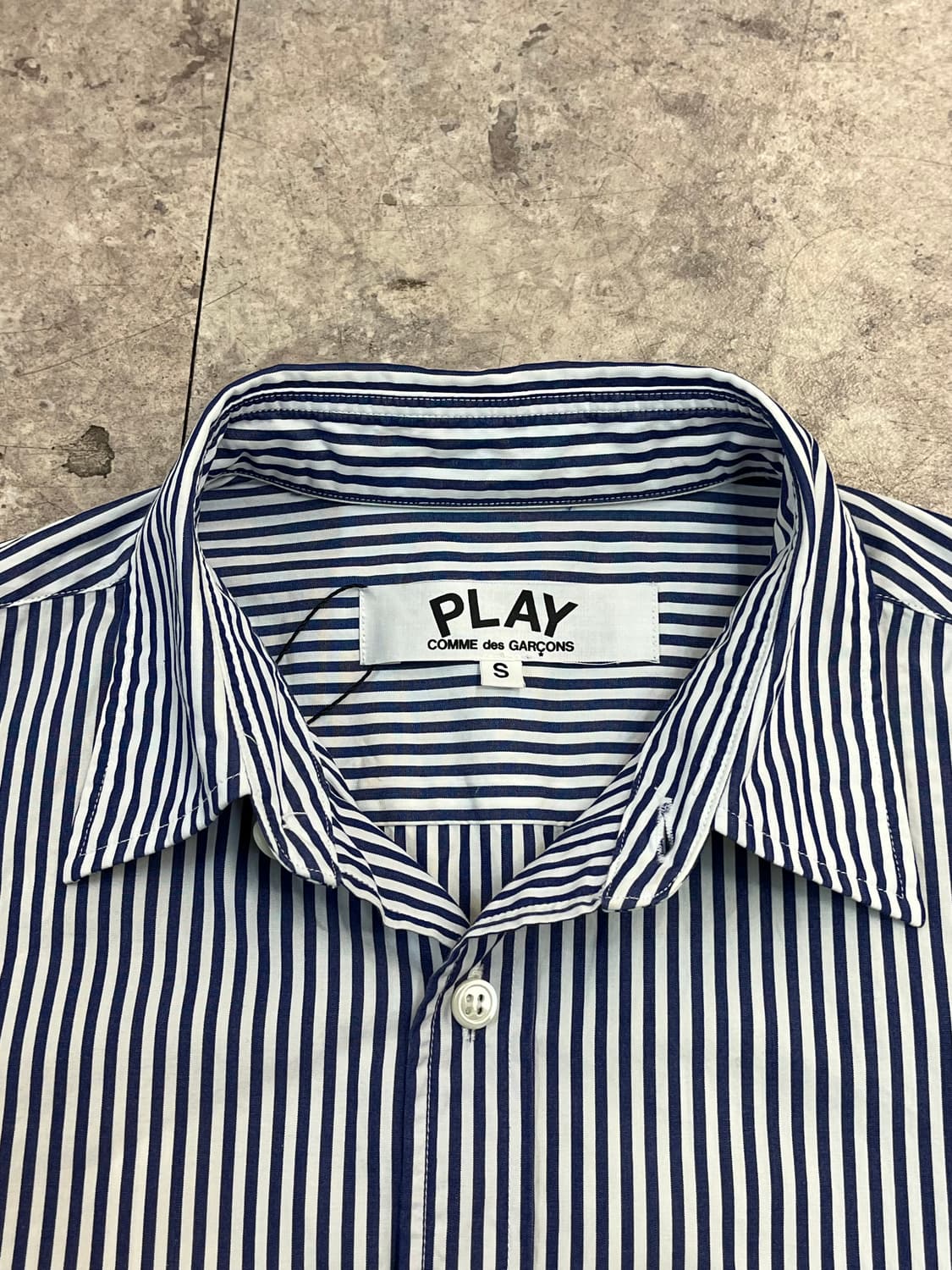 꼼데가르송 스트라이프 셔츠 네이비 S #csz2728  상품이미지3