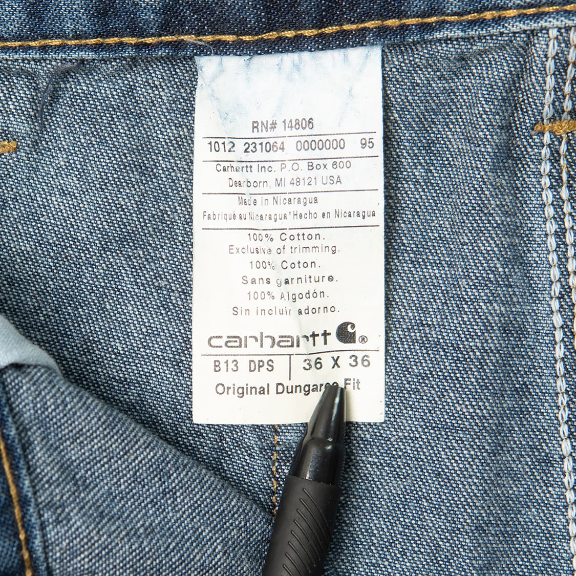 [34] 칼하트 B13 DPS 워시드 카펜터 데님팬츠 미사용 신품  상품이미지8