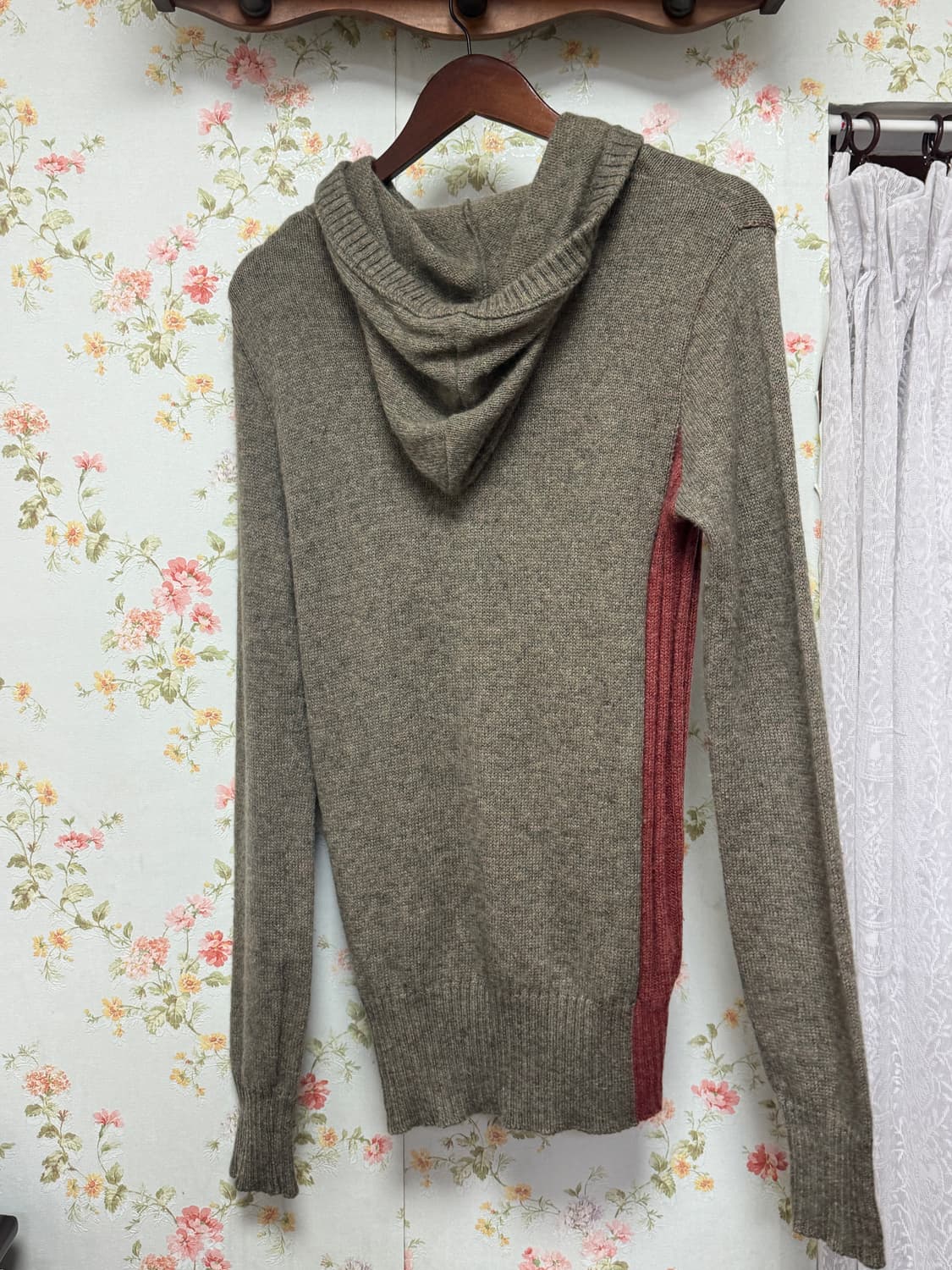 배색 니트 집업 상품이미지2