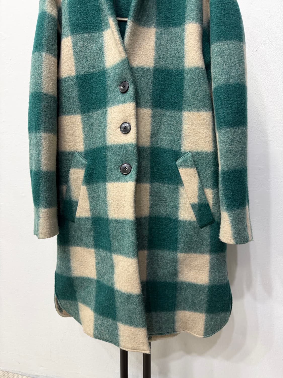 정품) 이자벨마랑 22ss 오버핏 체크 코트 38 상품이미지3