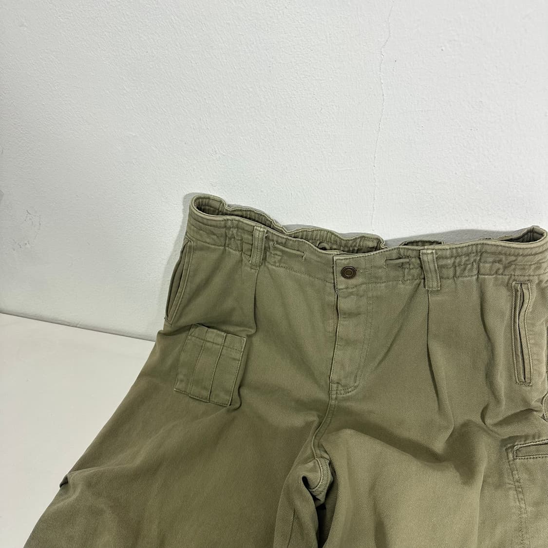 XL 송지오옴므 카키 루즈레귤러핏 10부 코튼 카고팬츠 상품이미지2