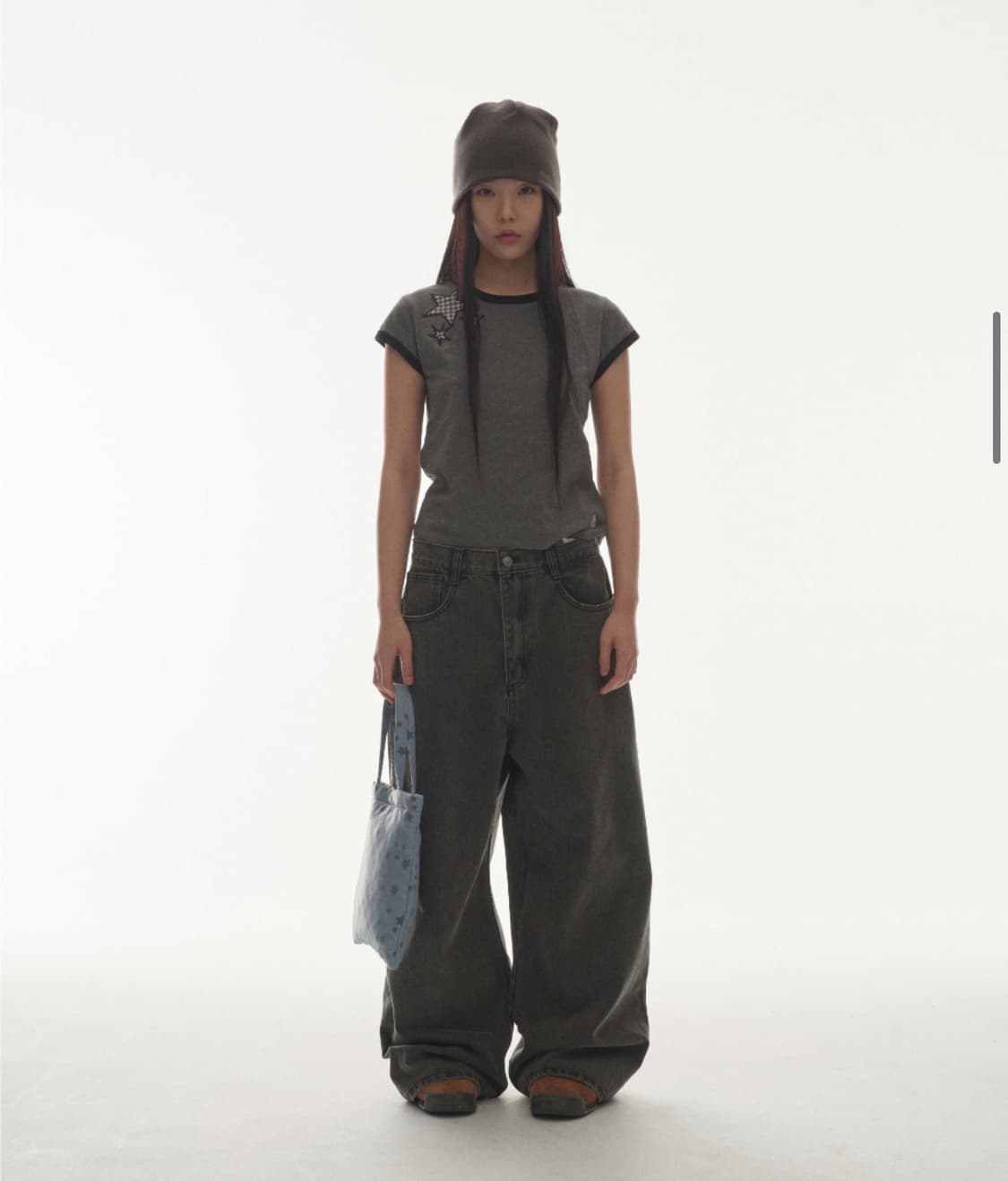마지막할인) 코이세이오 W STITCH DENIM PANTS BLACK 상품이미지1