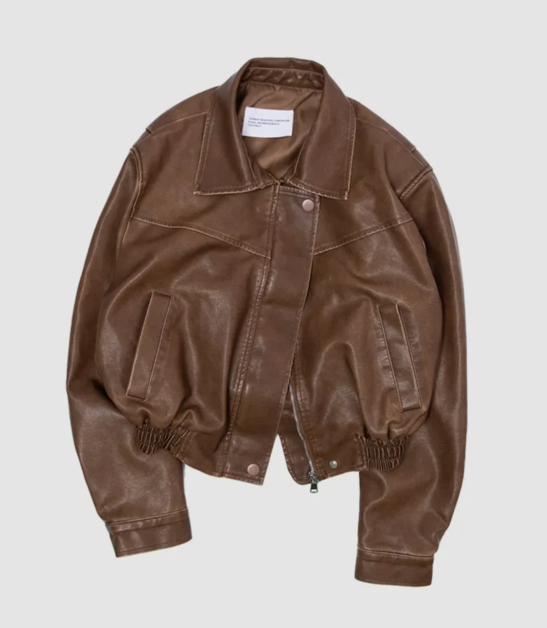 플레이스스튜디오 레더 워시드 빈티지 워싱 자켓 브라운 라이더자켓 상품이미지1