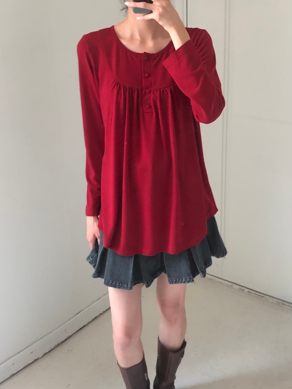 일본빈티지 레드 롱슬리브 상품이미지2