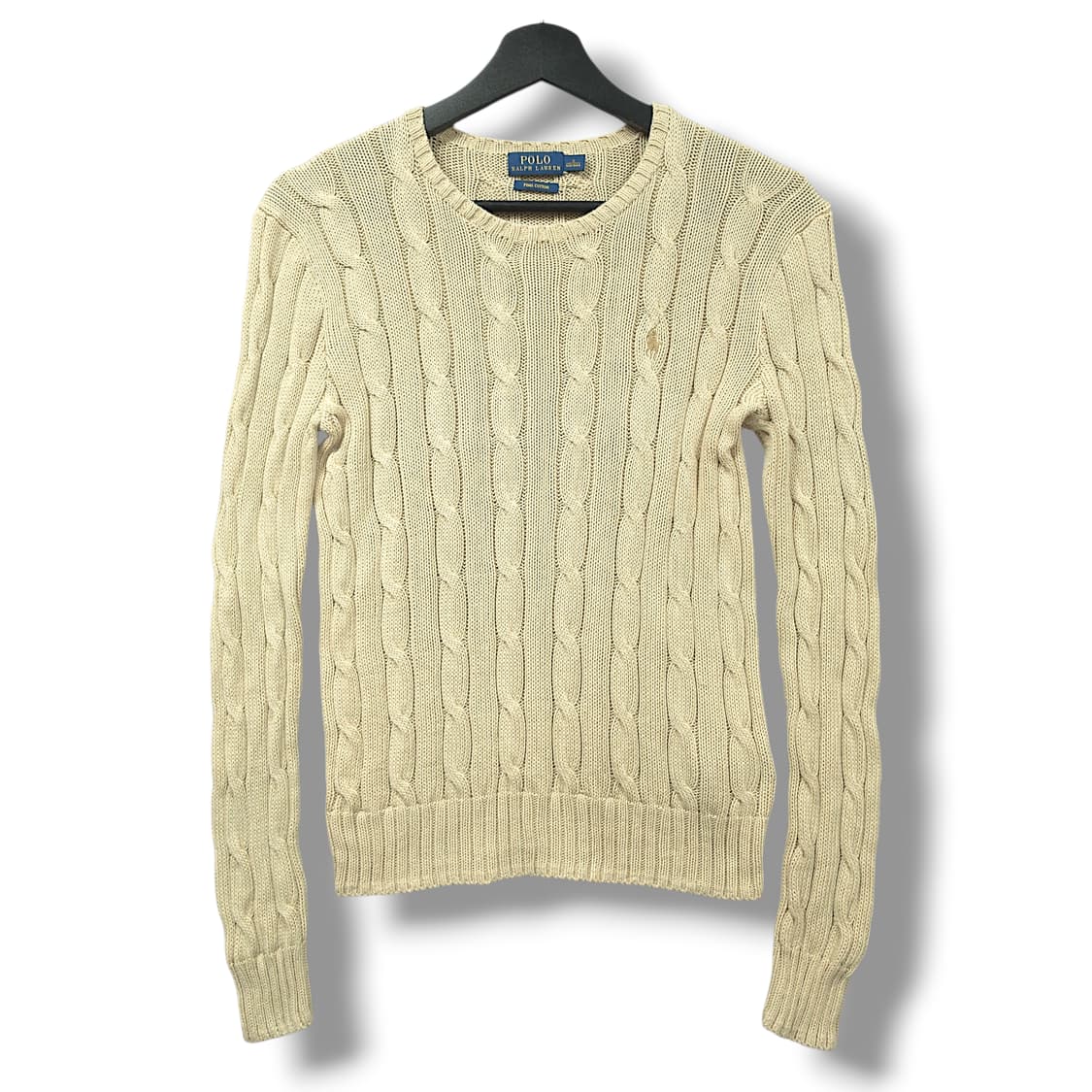 [S] 폴로 오트베이지 피마코튼 케이블 니트 상품이미지1
