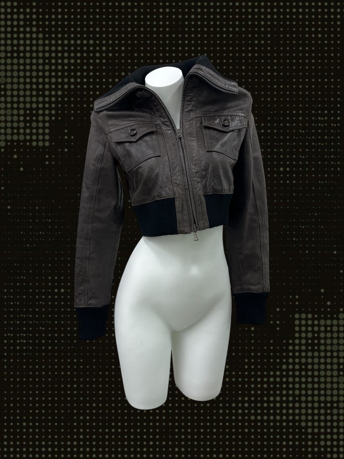 y2k brown 2-way leather jacket  상품이미지2