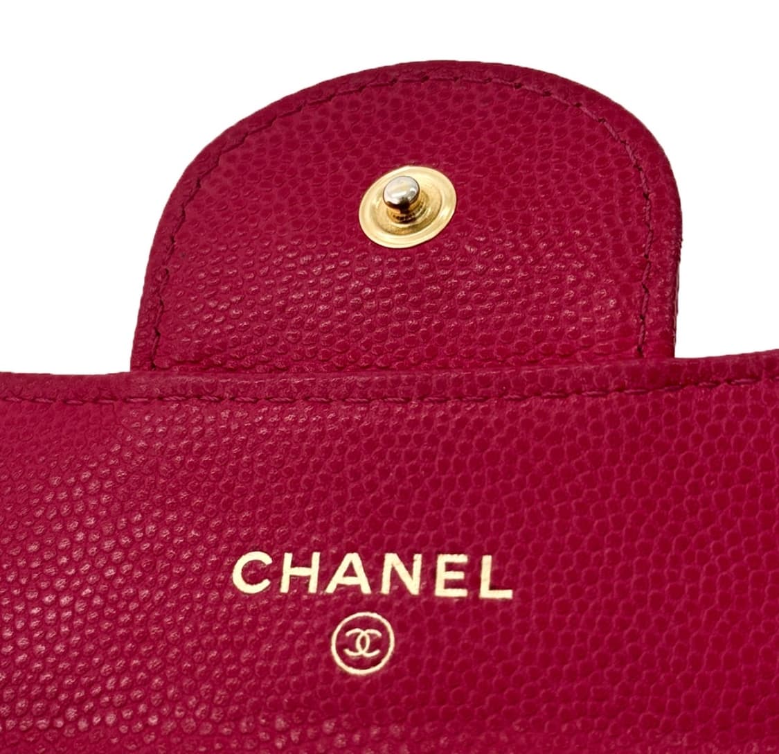 Chanel 샤넬 여성 2.55 빈티지 캐비어 똑딱이 플랩 카드 지갑 상품이미지7
