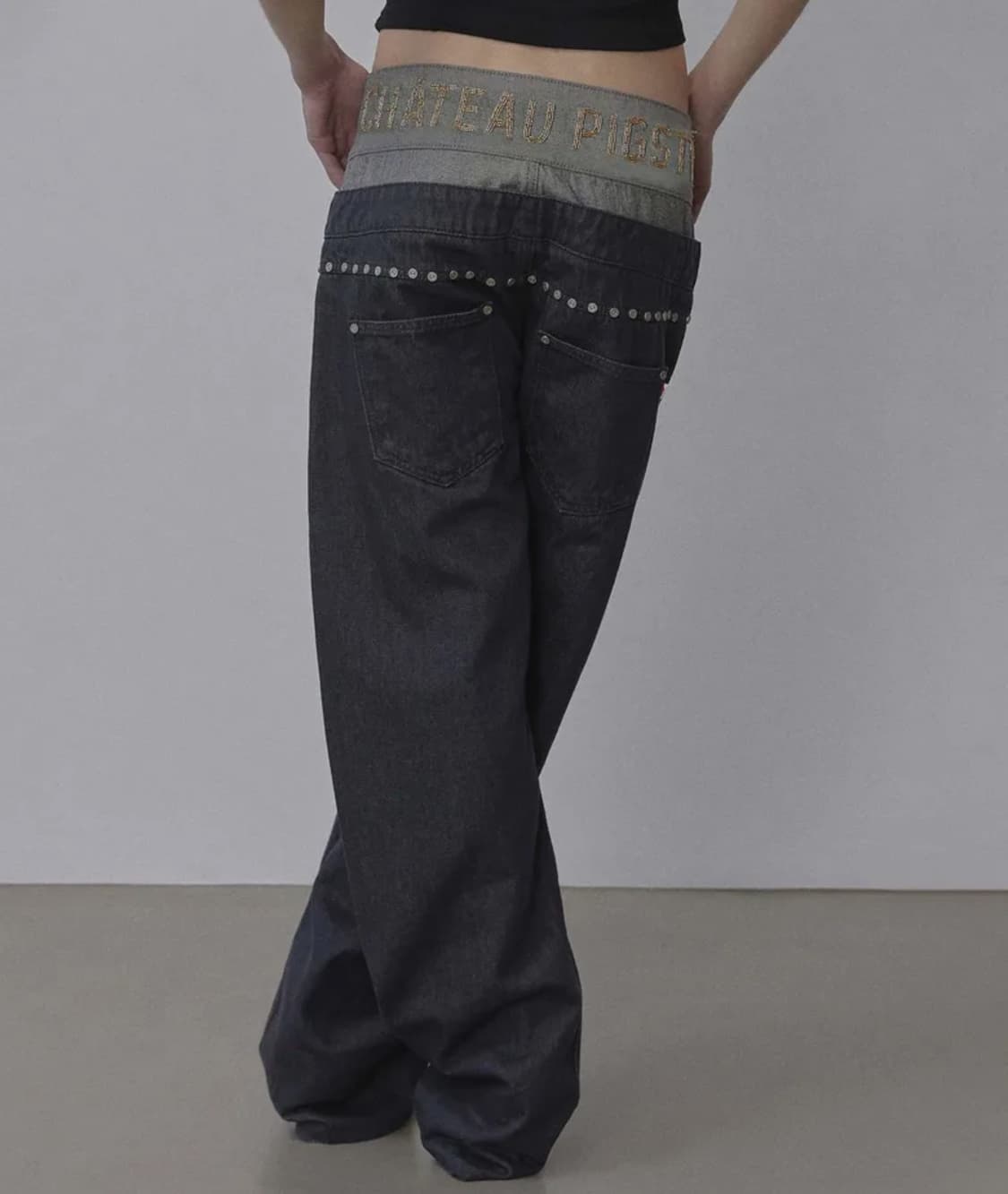 스컬프터 Beaded Layered Denim Pants 상품이미지2