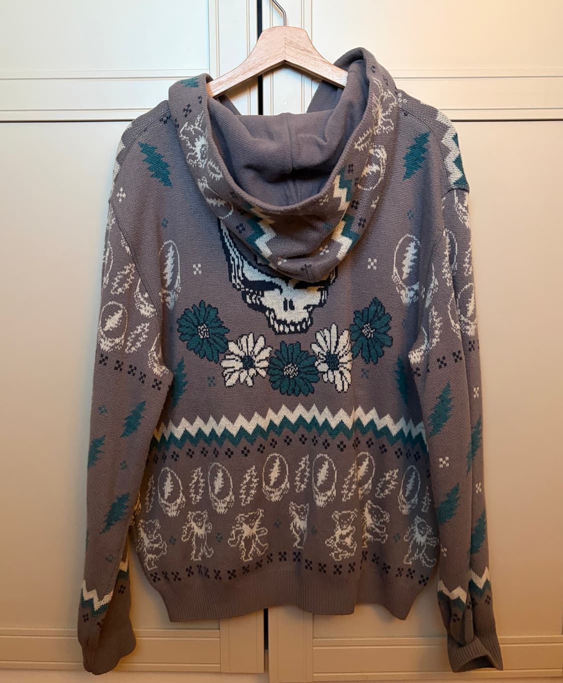 디스이즈네버댓 x 그레이트풀 데드 아이코노그래피 니트 집 후드 라벤더 S 상품이미지3