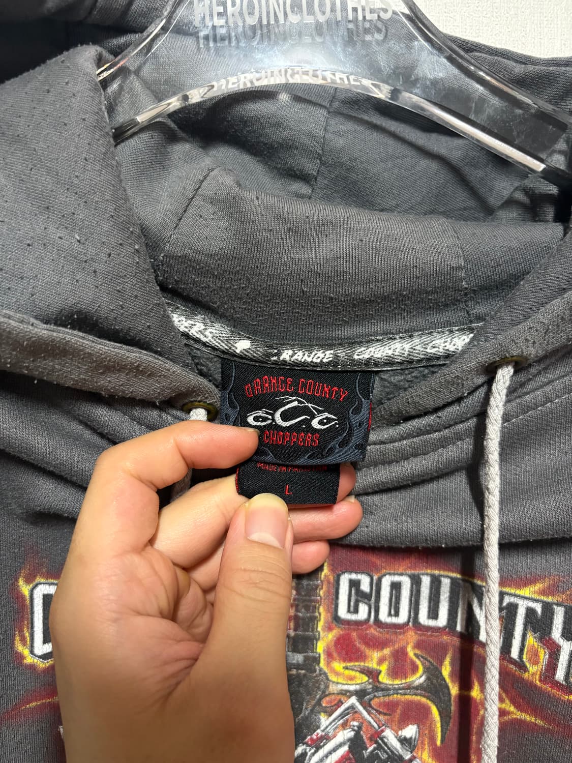 [L] Orange County Choppers 플레임 후드 그레이 상품이미지7