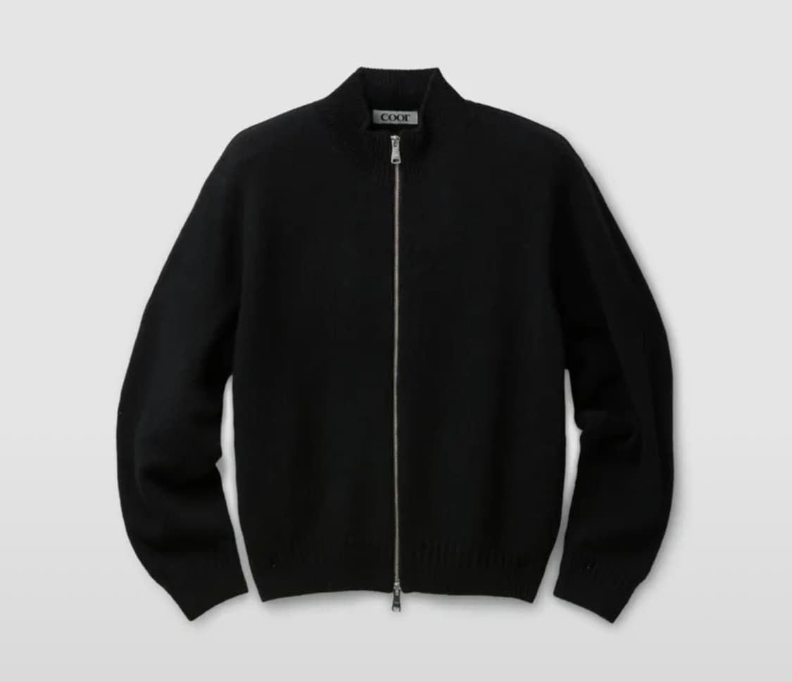 쿠어 알파카 블렌드 집업 스웨터  상품이미지1