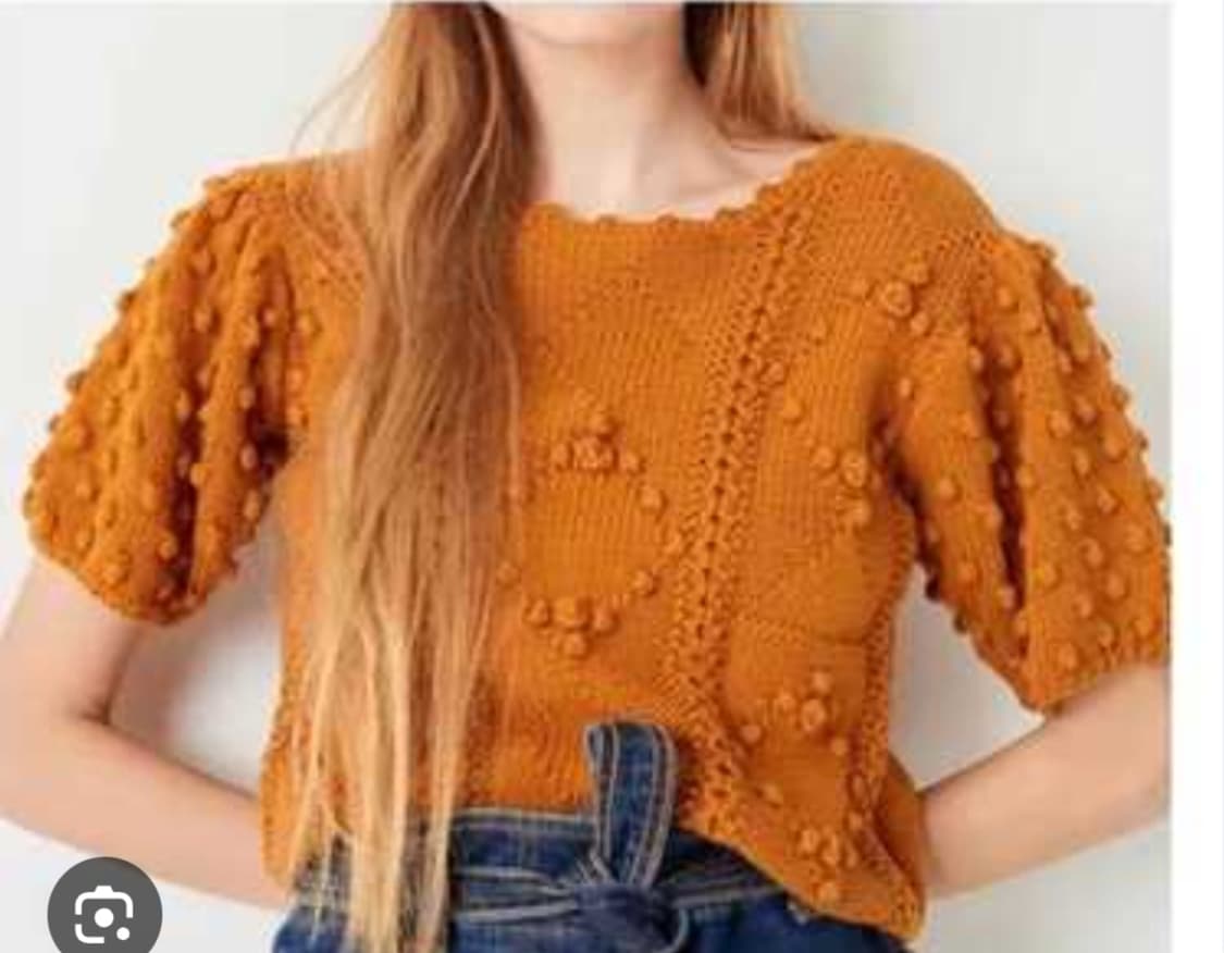 SESSUN 세선 크로쉐 카멜 크롭 니트 상품이미지1