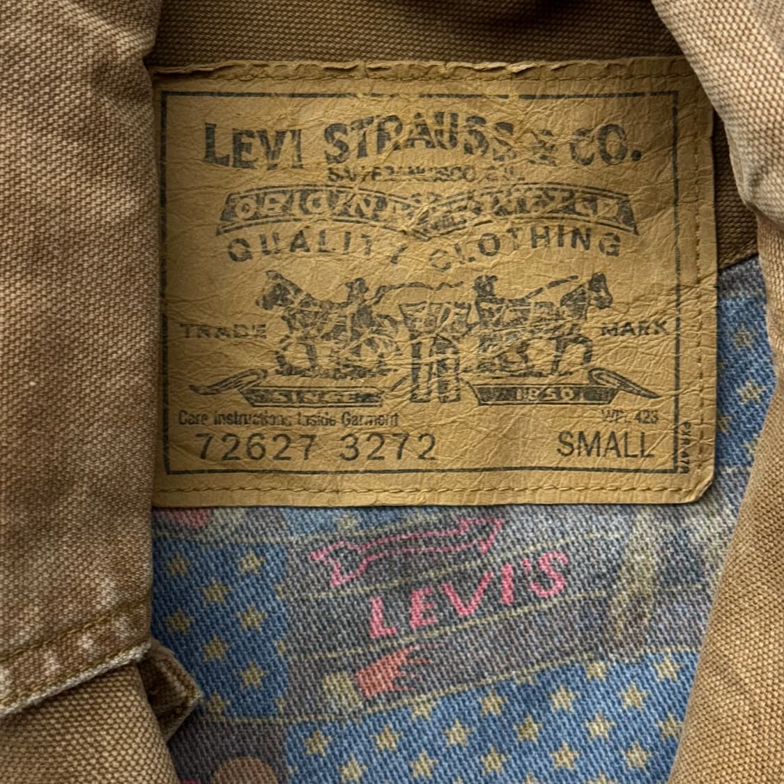 90s 리바이스 헤비 코튼 로고 라이닝 워크 초어 자켓 N219 상품이미지6