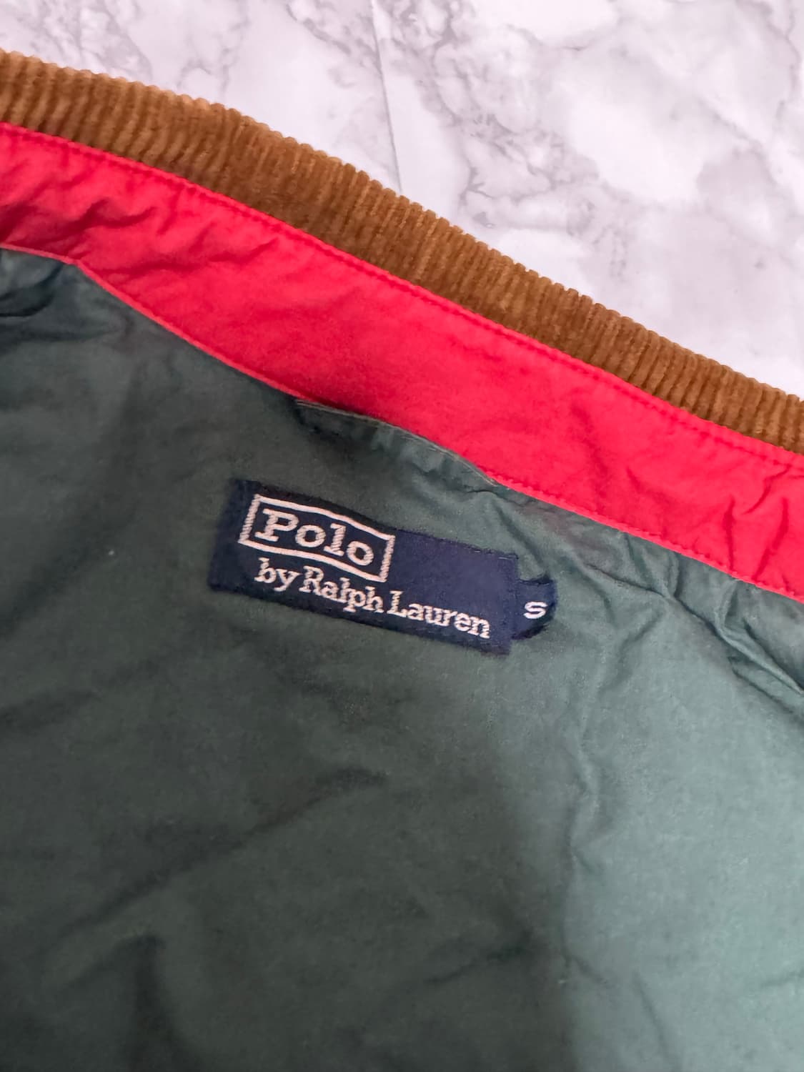 폴로 랄프로렌 코듀로이 푸퍼 딥레드 패딩 자켓 상품이미지7