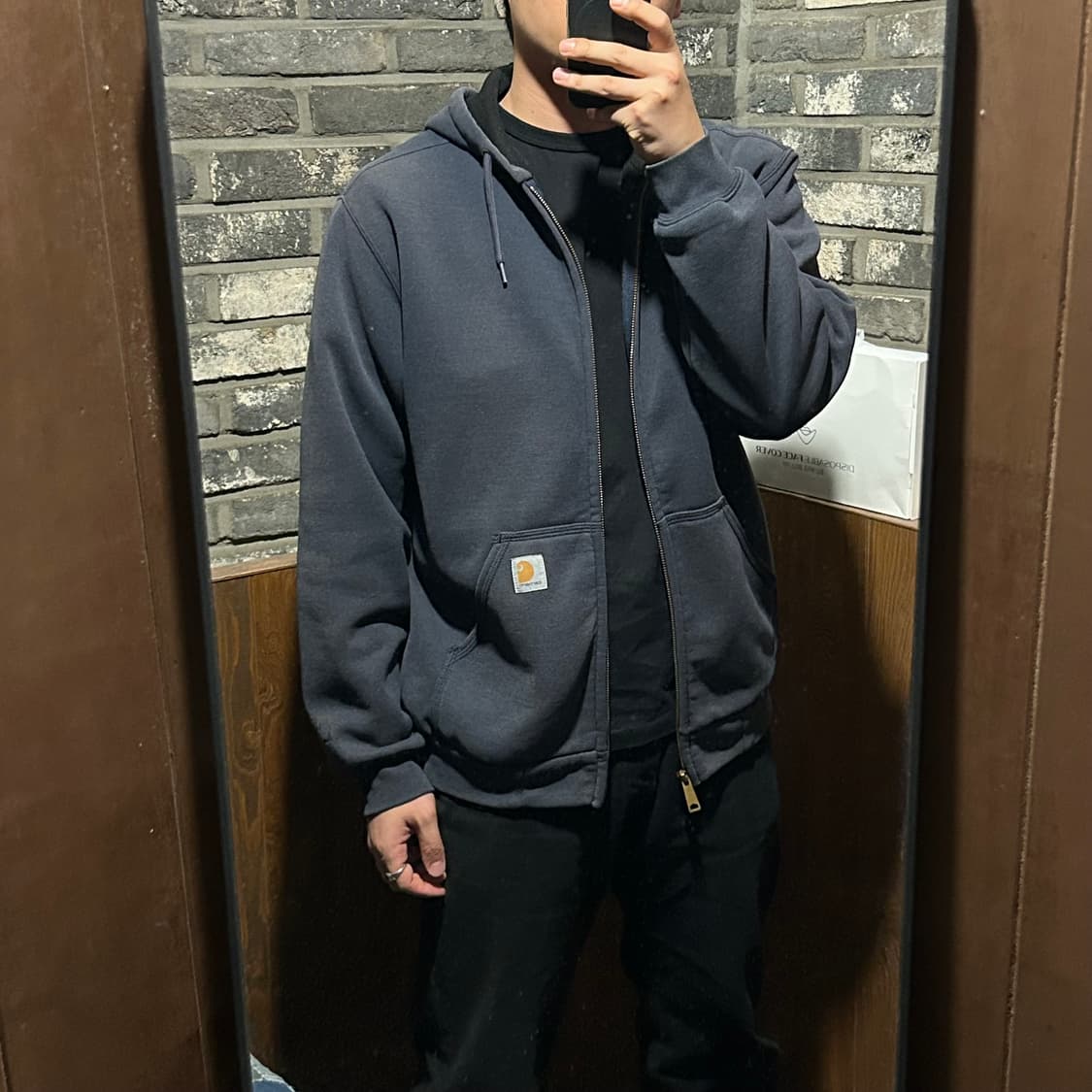 S) 칼하트 레인디펜더 워크웨어 써멀 후드집업 네이비 T82 상품이미지9