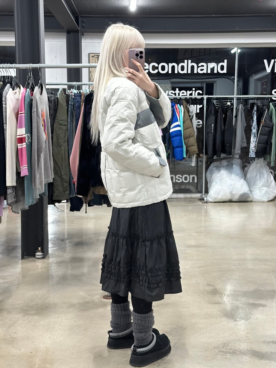 나이키 화이트 퀄팅 패딩 자켓 상품이미지3