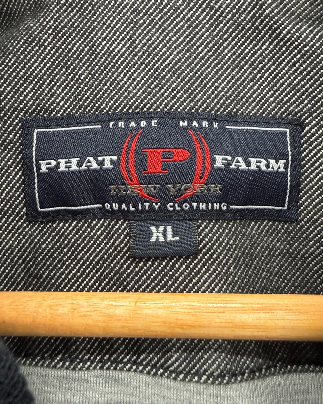 팻팜 PHAT FARM 00s 빅로고 데님 스타디움 봄버 자켓 상품이미지8