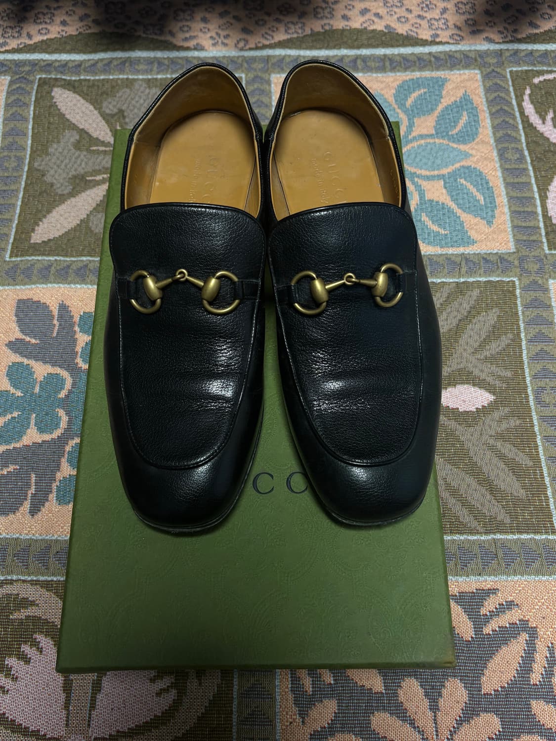 구찌 홀스빗 슬립온 램스킨 골드 블랙 7.0사이즈 상품이미지2