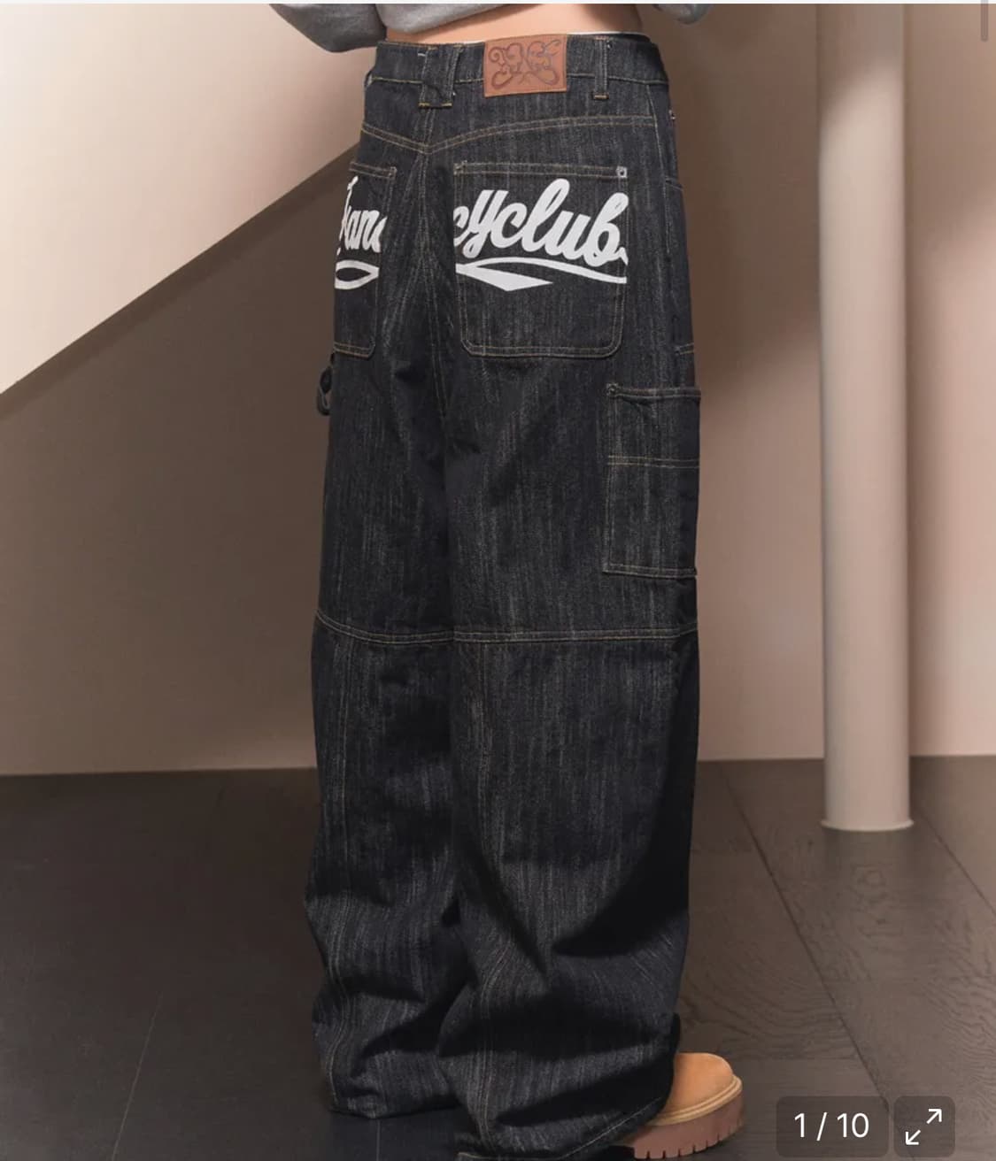 팬시클럽 카펜더 레터링 데님 팬츠 (BLACK)_F24ZD884 상품이미지1