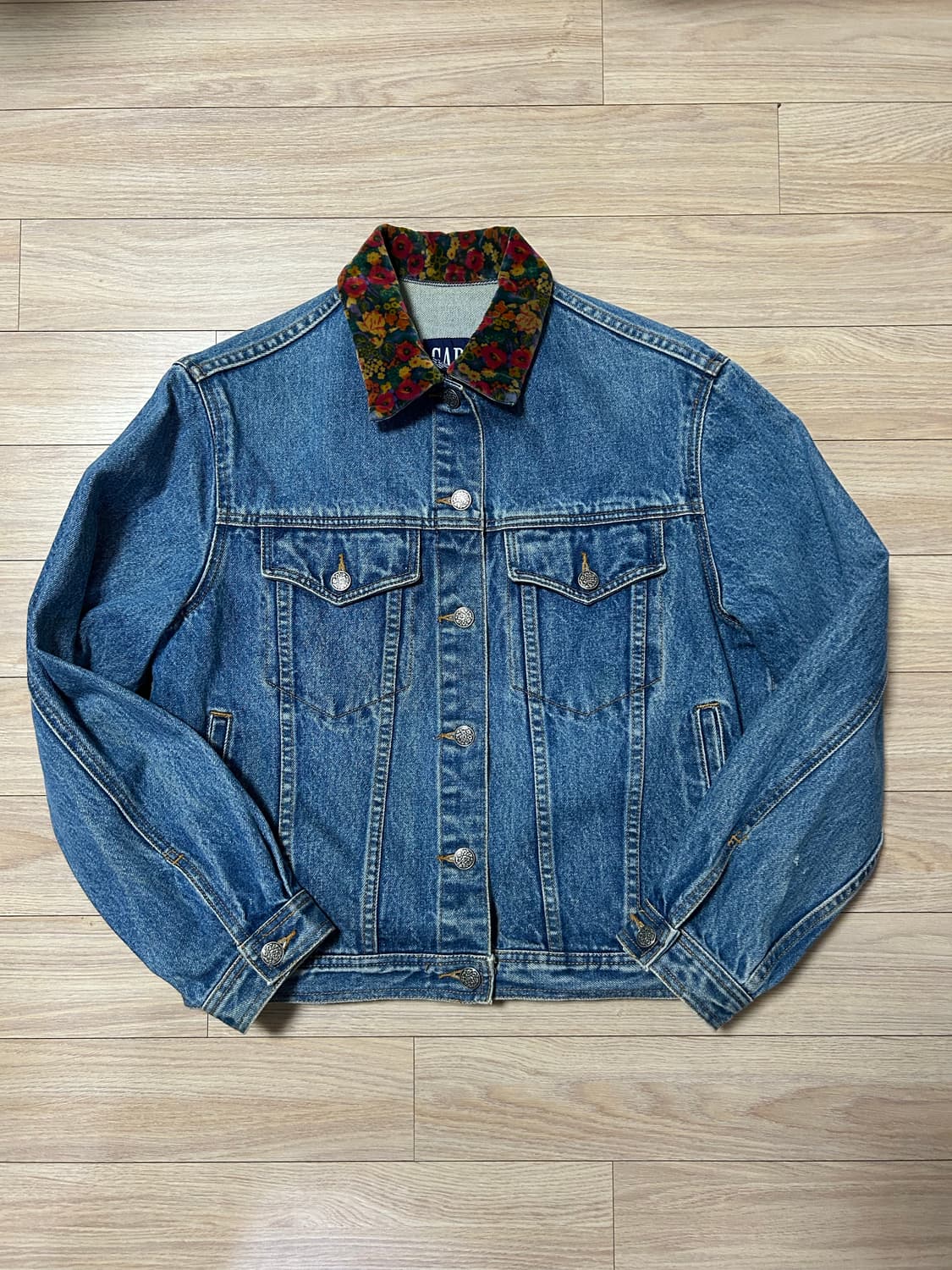 90s 올드갭 플라워 카라 데님 자켓 상품이미지1