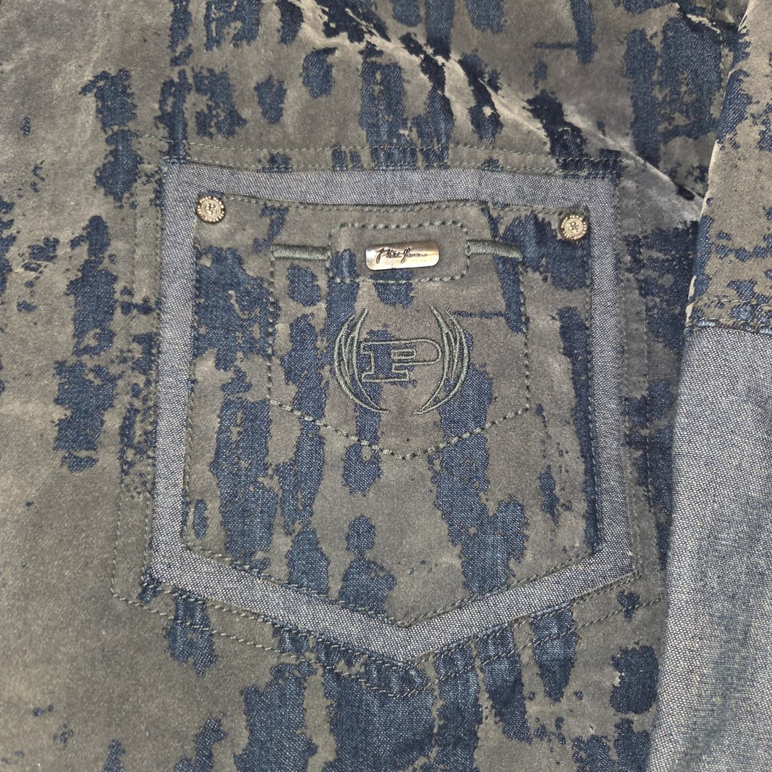 데드스탁 PHAT FARM 팻팜 올드스쿨 빅로고 데님 셔츠 자켓 (2XL 상품이미지4