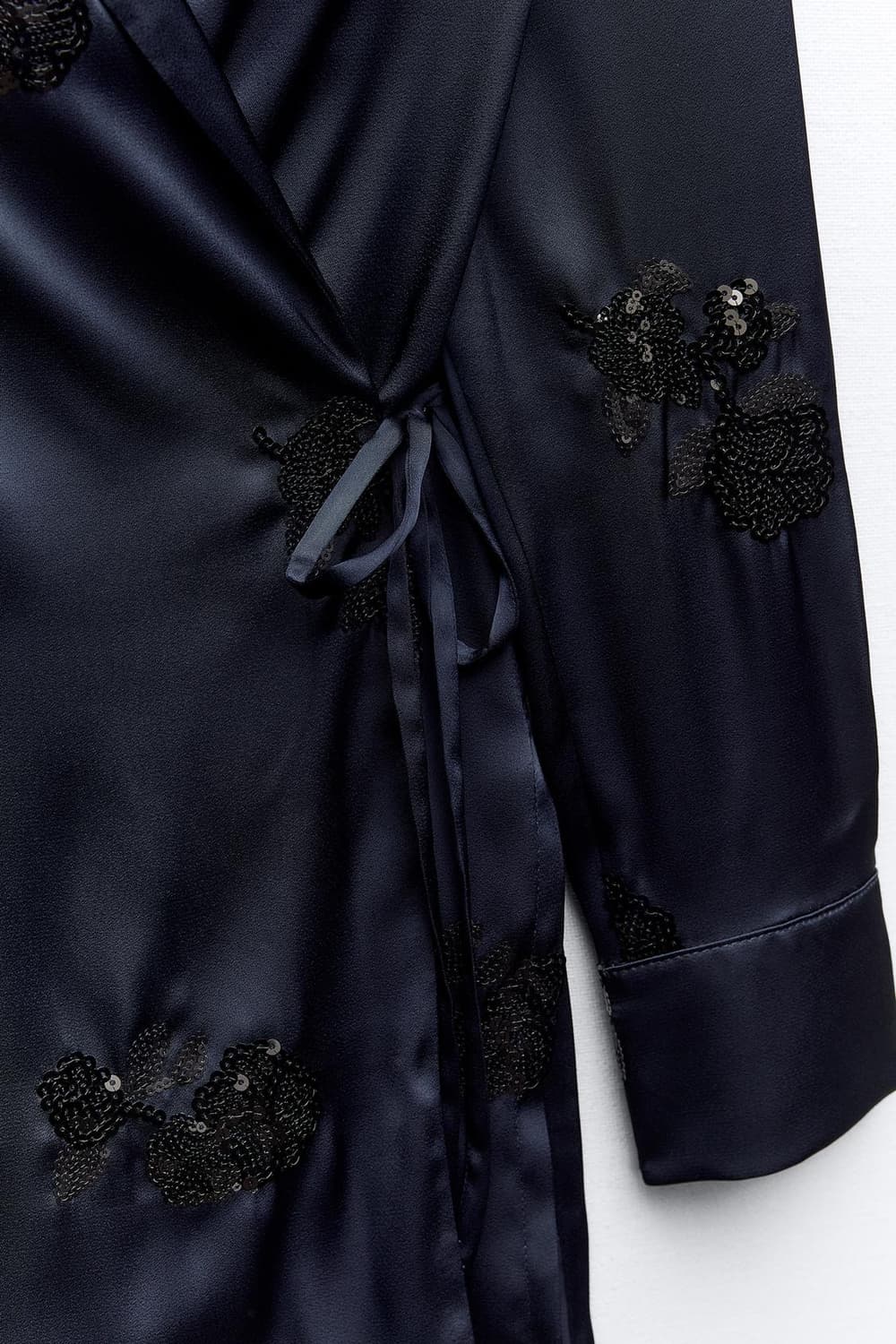 zara 자라 스팽클 새틴 네이비 와이드 스트랩 블레이져 자켓 M 새상품 상품이미지8