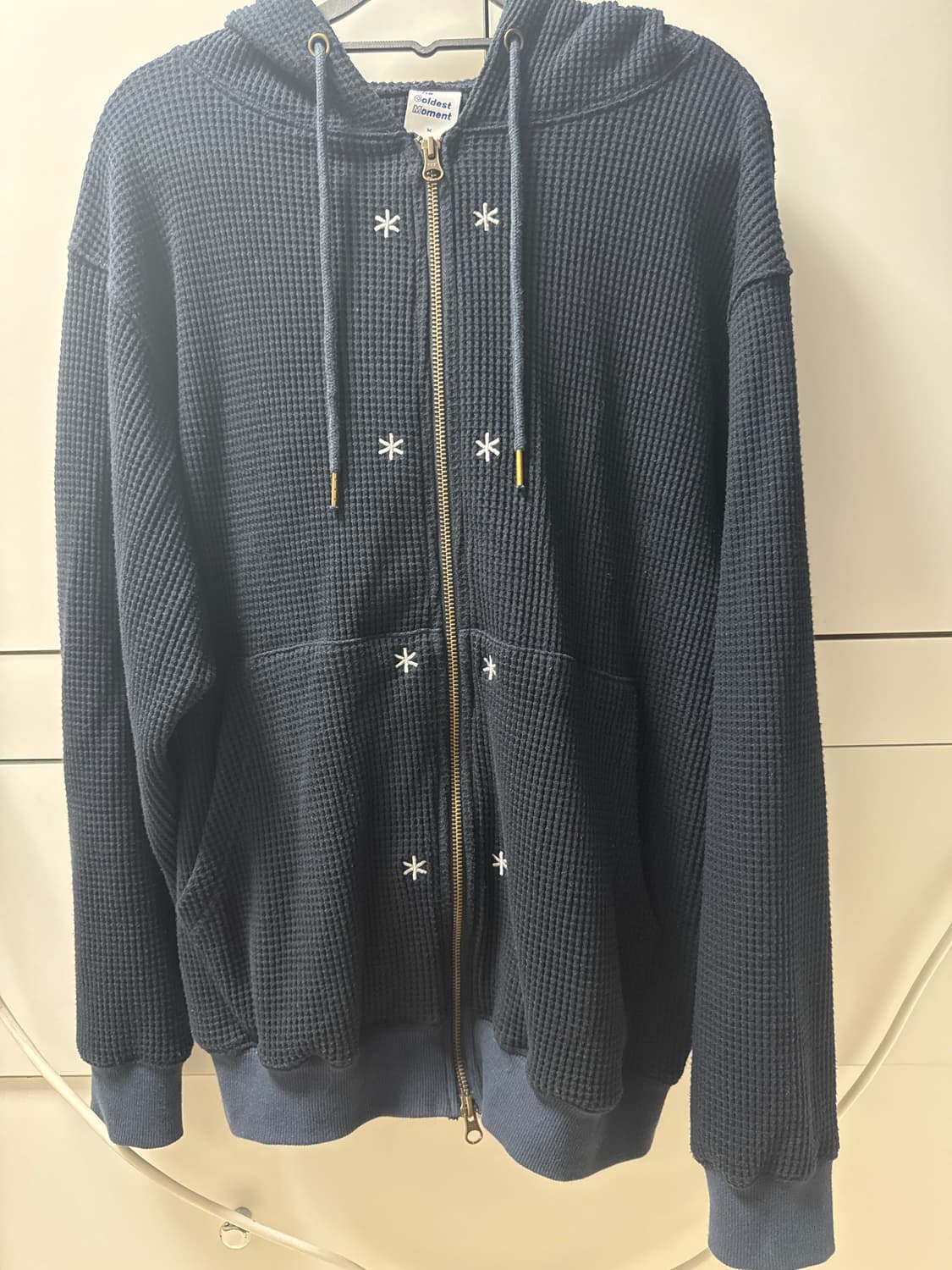 TCM더콜디스트모먼트 와플 후드집업 남색 상품이미지3