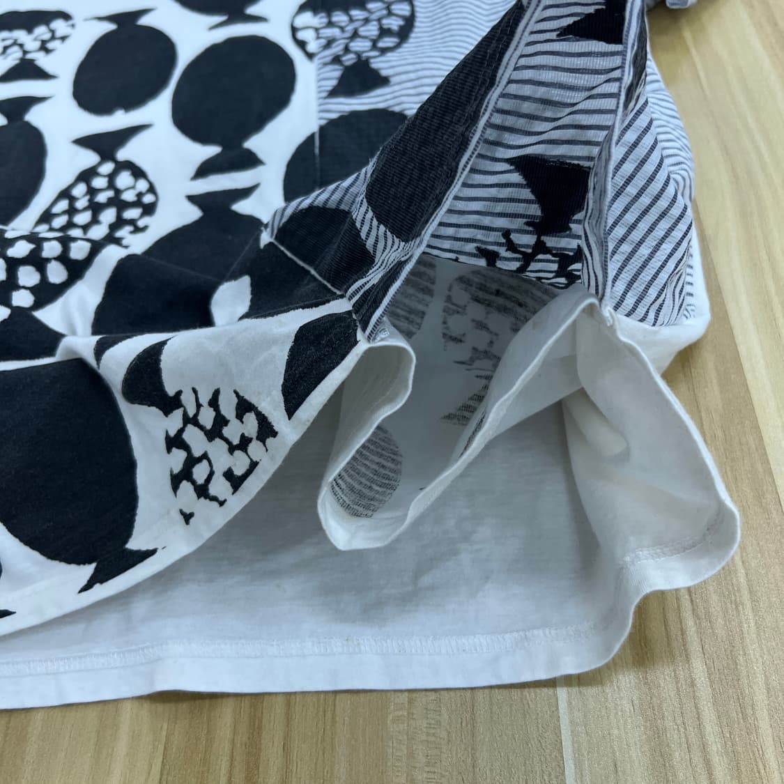 요지 야마모토 Y's for living 비대칭 패치워크 반팔 티셔츠 상품이미지8