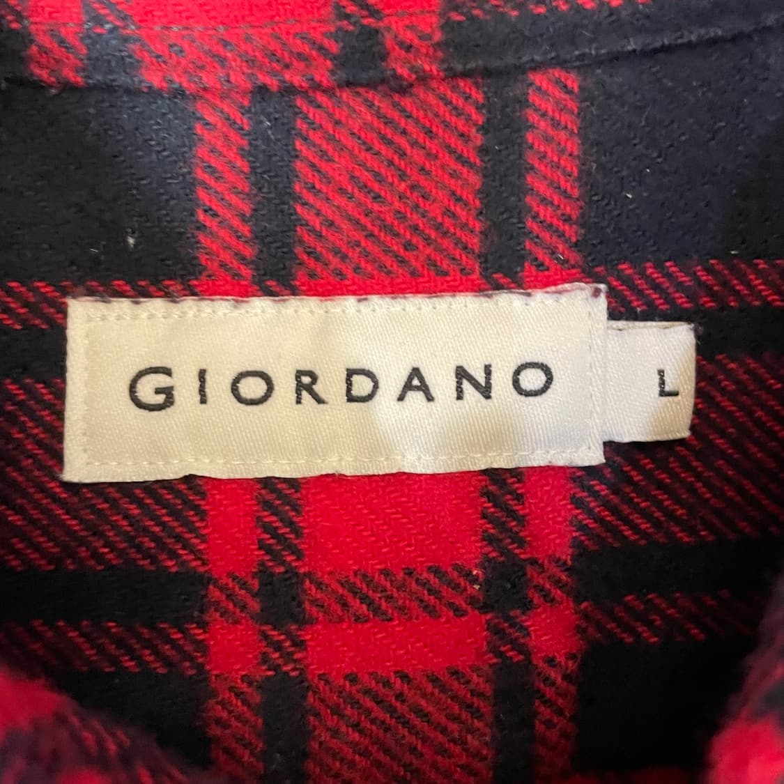 지오다노 레드블랙 체크 플란넬 워크 셔츠 자켓 L 상품이미지4
