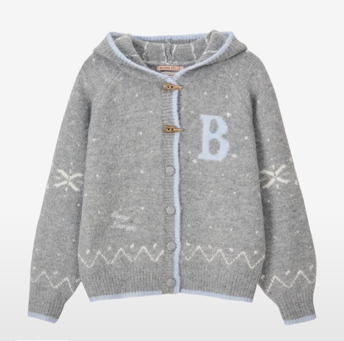 비터셀즈 스노위 후드 가디건-그레이 상품이미지1