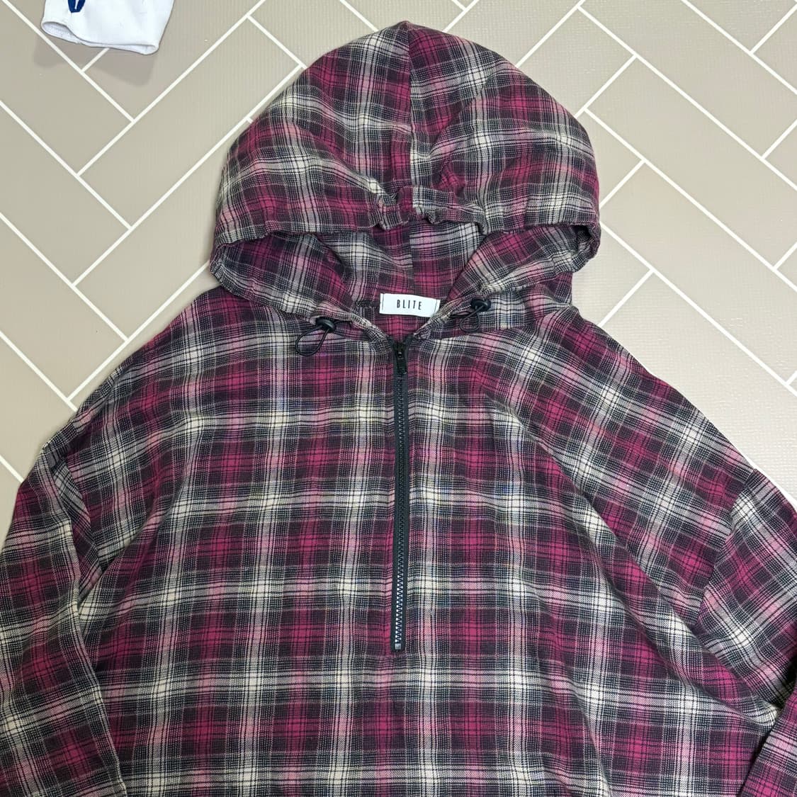 체크 후드티 상품이미지2