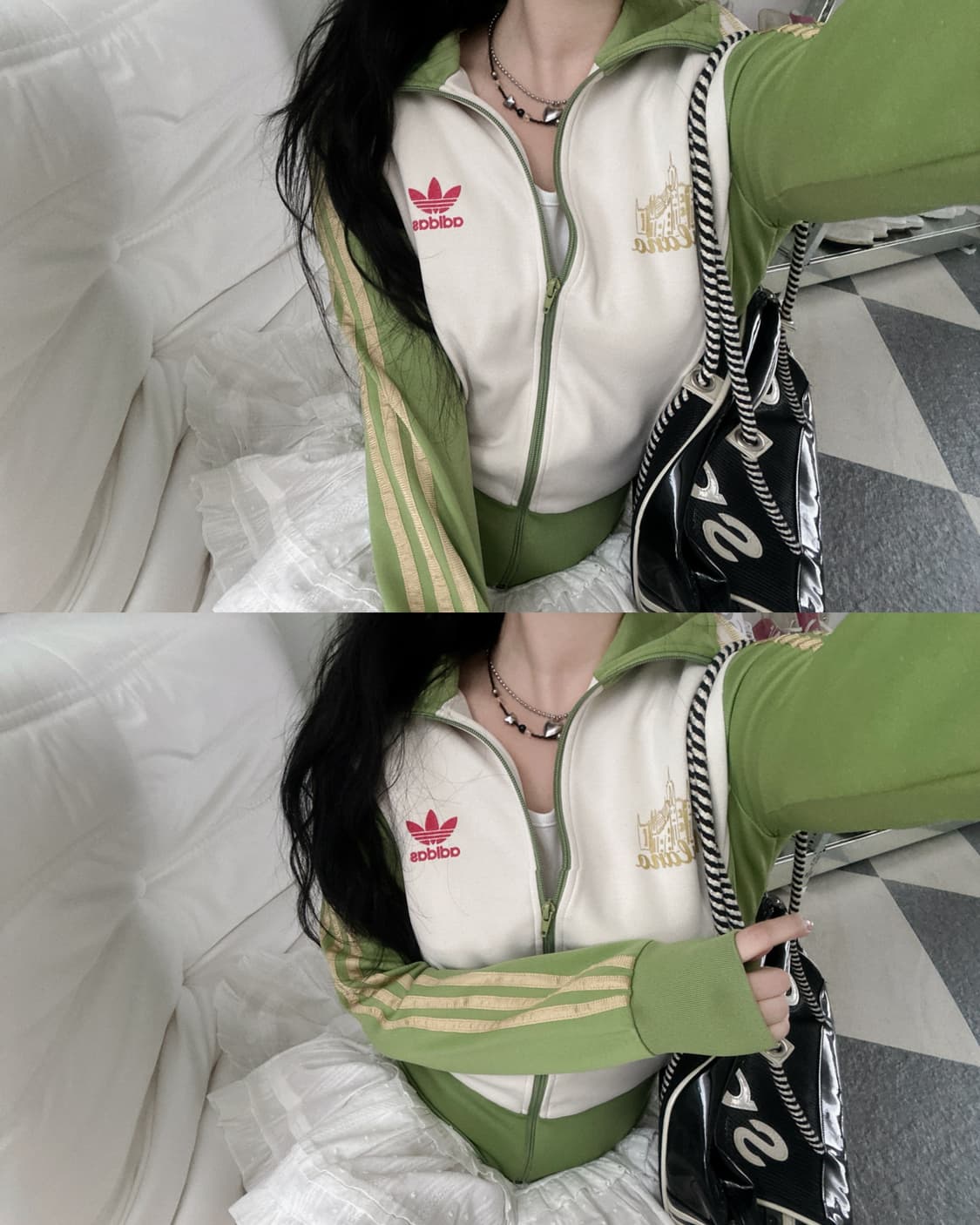 아디다스 밀라노 크림&그린 트랙탑 상품이미지1