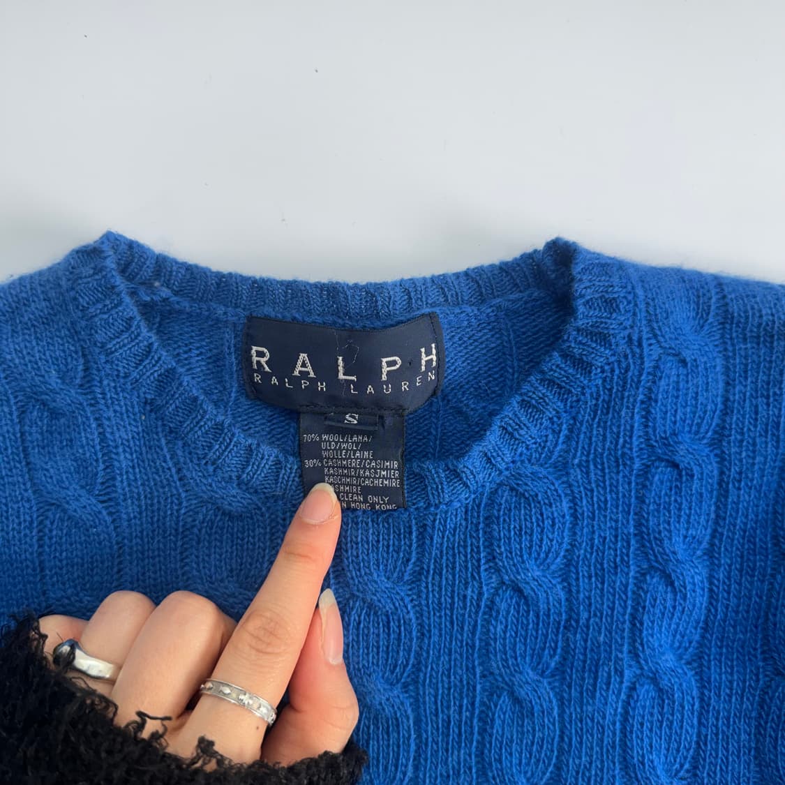 Polo 폴로 핑크 포니 블루 케이블 니트 상품이미지5