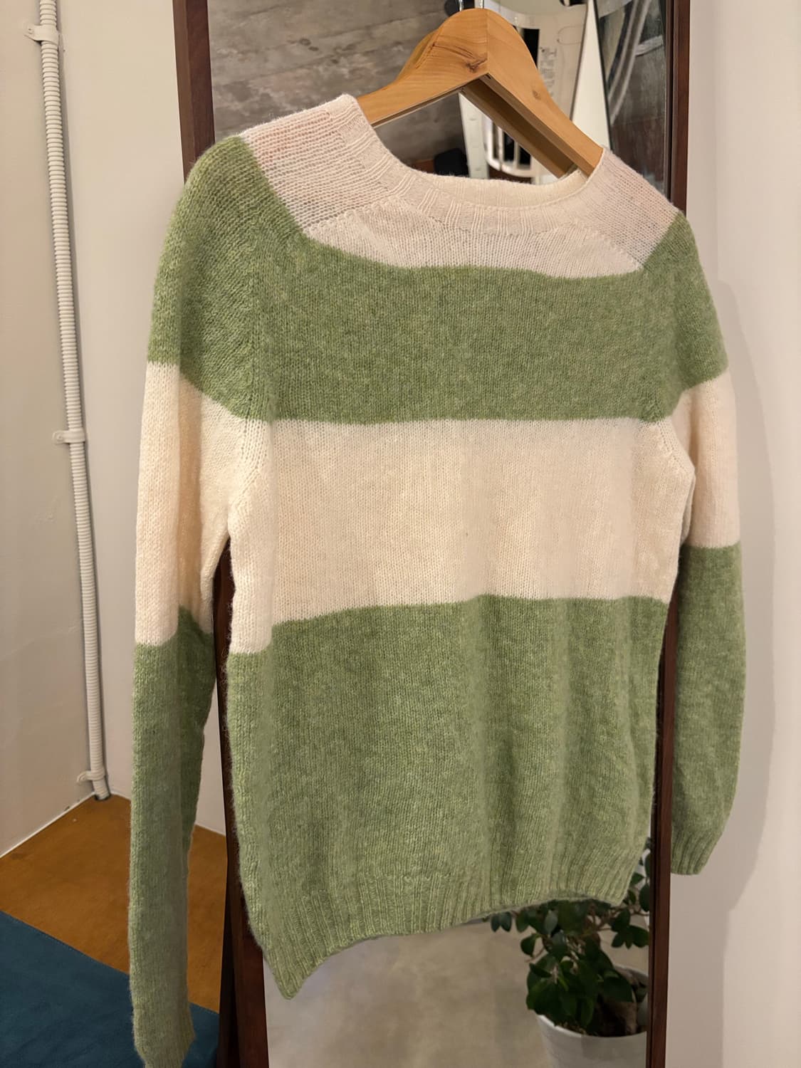 할리오브스코틀랜드 스트라이프 니트 그린/아이보리 상품이미지4