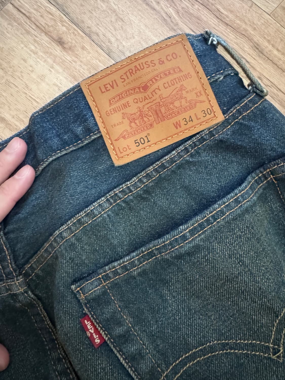리바이스 501 녹워싱 프리미엄 rrl 기빈스느낌 34/30 상품이미지3
