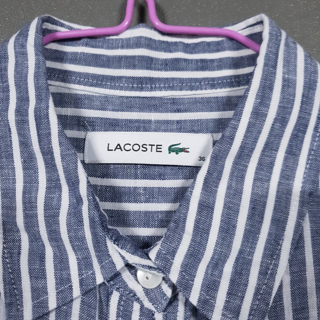 여성 95) 라코스테 신형 24ss 스트라이프 린넨 마 셔츠 남방 66 상품이미지6