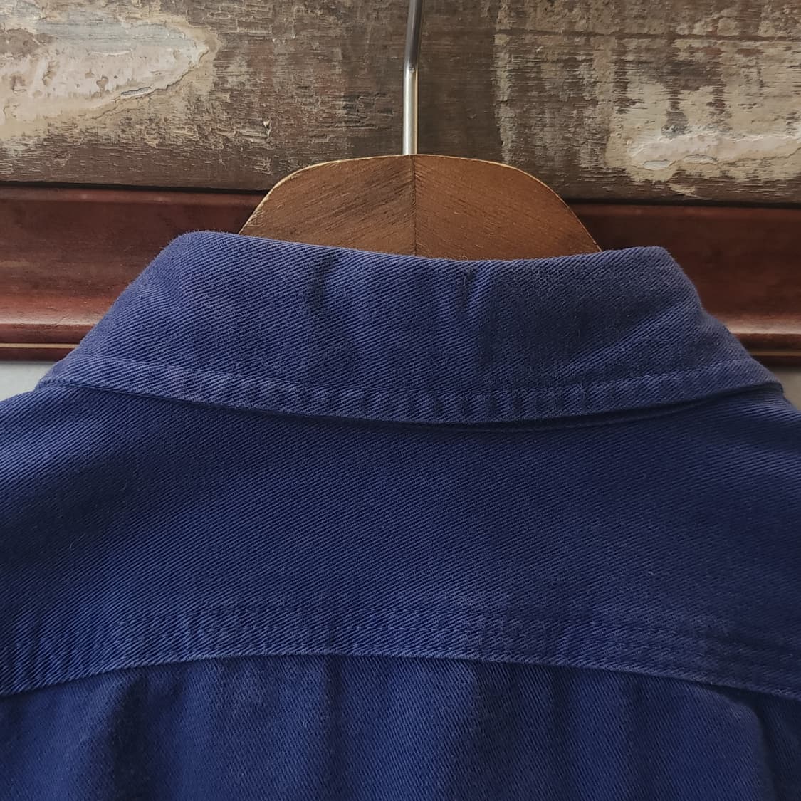 90s 폴로 헤비코튼 투포켓 워크셔츠 삼중 스티치 블루 M 상품이미지10