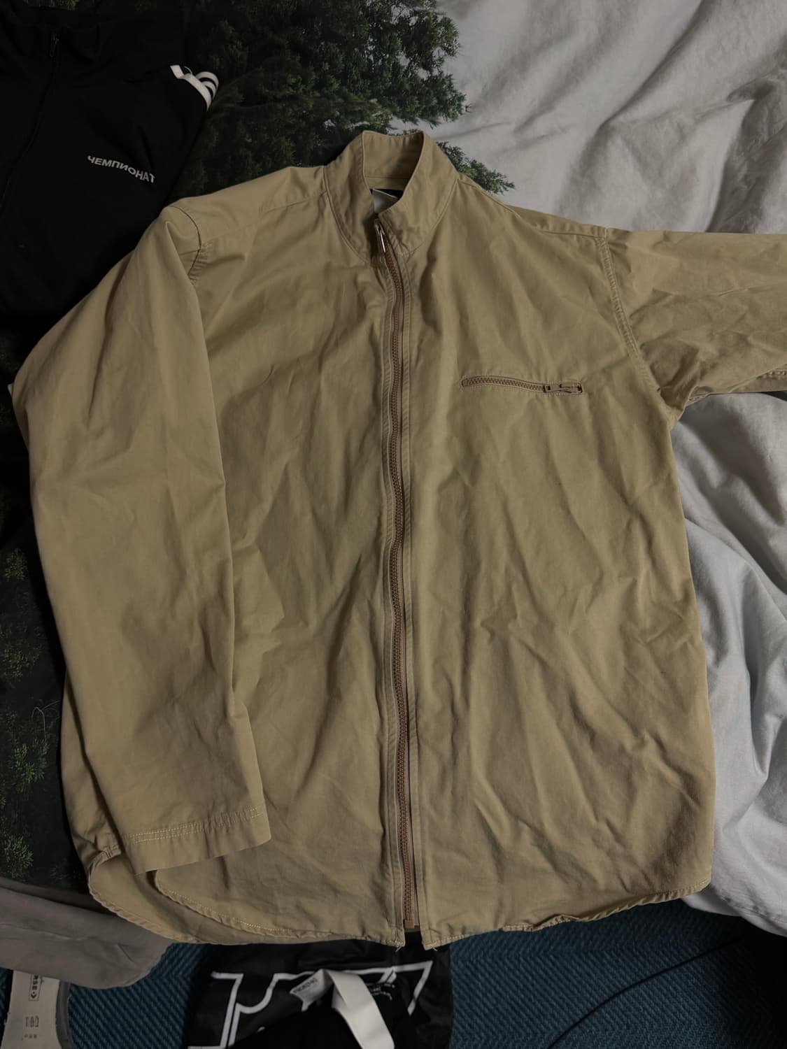 빔즈 집업 셔츠 M 베이지 상품이미지2