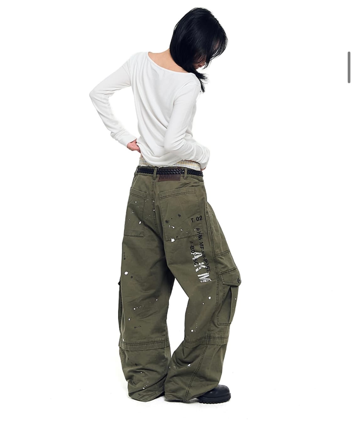 (아캄) 밀리터리 카고바지 카키색 상품이미지3