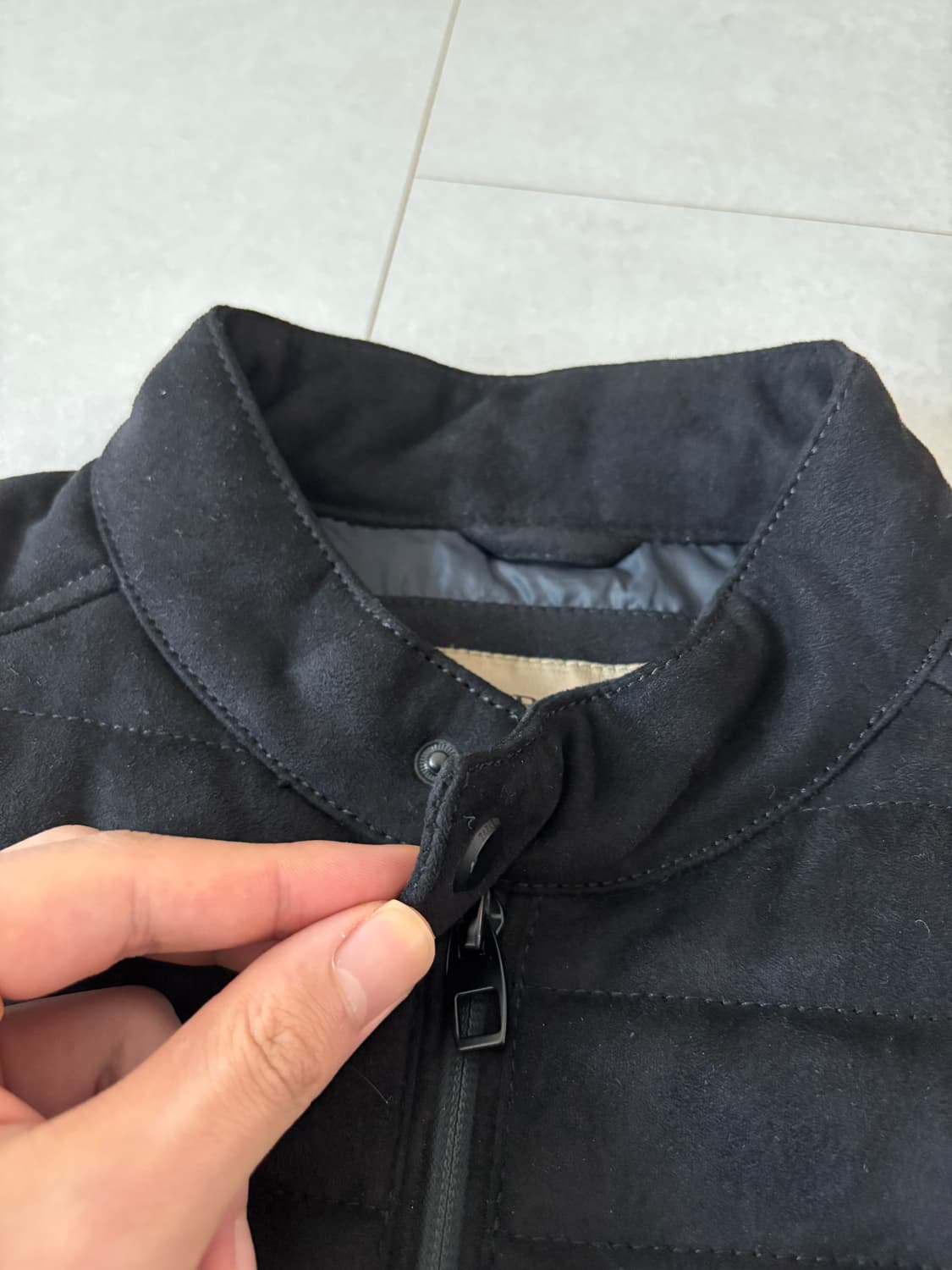 자라에서 생로랑 냄새가 난다. 퀄팅 스웨이드 라이더 자켓 L 상품이미지5