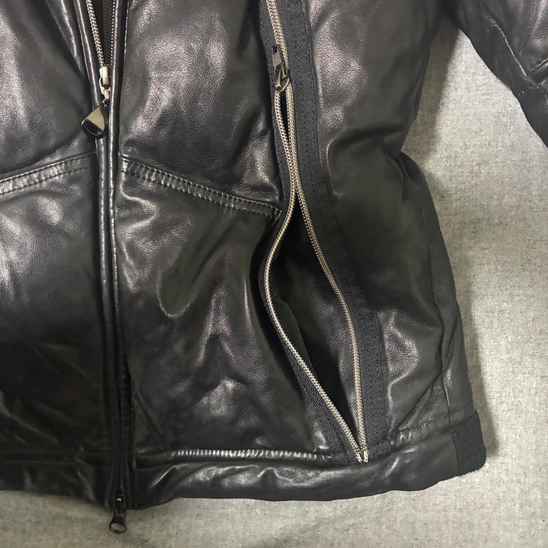 GK 가죽 후드집업 패딩 블랙 상품이미지9