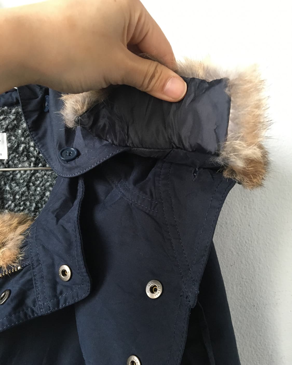 Fake fur point navy filed jacket 상품이미지4