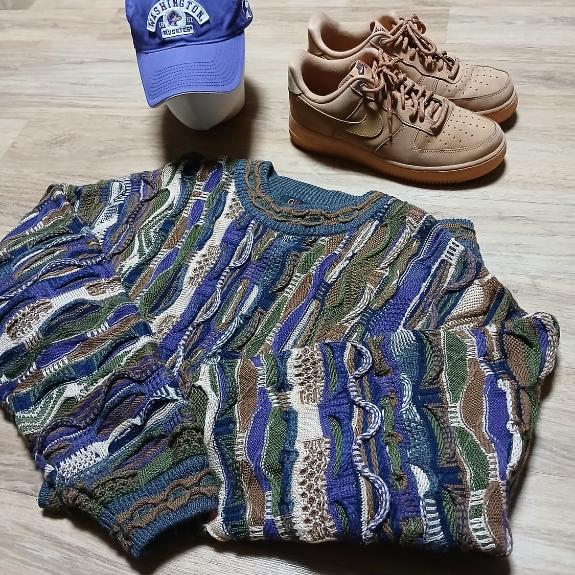 쿠지맛 케이블 울 니트 빈티지 오버핏 상품이미지1